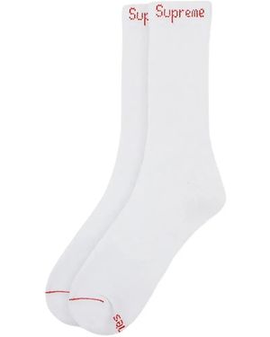Supreme Calzini Con Logo X Hanes - Bianco