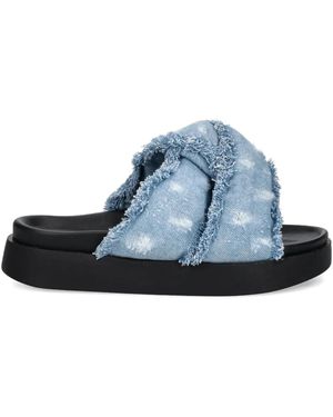 Inuikii Soft Crossed Jeans Slides - Blue