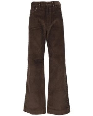 P.A.R.O.S.H. Stud-Embellished Corduroy Pants - Brown