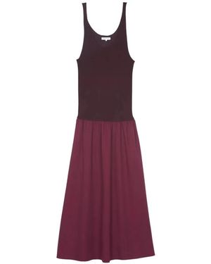 Frankie Shop Iliya Ribbed-Knit Gathered Maxi Dress - Purple