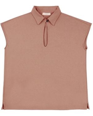 Zanone Keyhole Polo Top - Pink