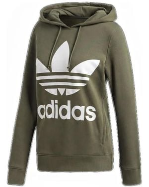 adidas Adicolor Classics Trefoil Logo-Print Hoodie - Green