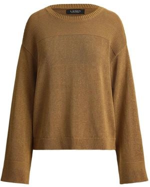 Ralph Lauren Textured-Stitch Crew-Neck Jumper - Natural