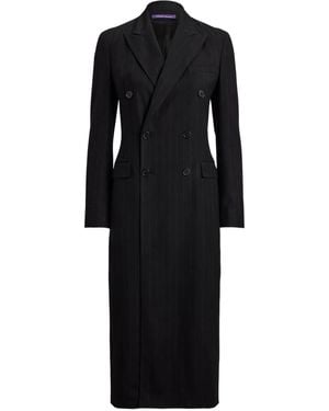 Ralph Lauren Pinstripe Double-Breasted Midi Dress - Black