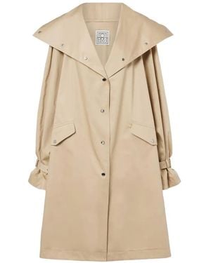 TOTEME Oversized Spread-Collar Trench Coat - Natural