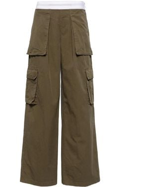 Alexander Wang Logo-Waistband Straight-Leg Cargo Pants - Green