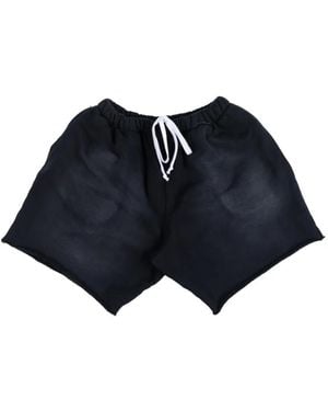 MOOJI MOOJI Raw-Edge Drawstring Shorts - Blue
