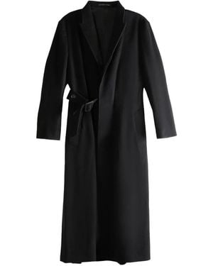 Yohji Yamamoto Belted flared coat - Schwarz