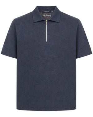 Tombolini Zip-Fastening Polo Shirt - Blue