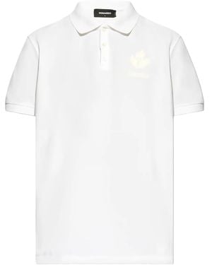 DSquared² Poloshirt mit Logo-Stickerei - Weiß