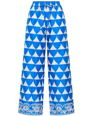Maliparmi Optical-Print Trousers - Blue