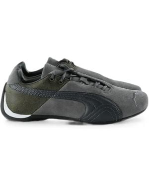 PUMA Future Cat Logo-Embroidered Panelled Trainers - Grey