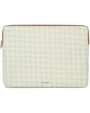 KARL LAGERFELD Ikon Monogram Laptop Bag - Natural