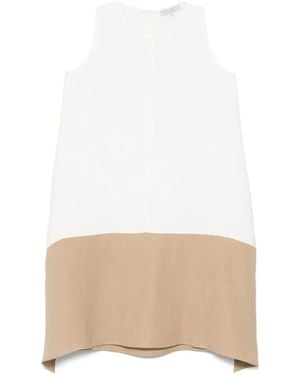 Antonelli Contrast-Panel Mini Dress - Natural