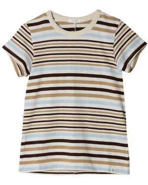 Rag & Bone Slub Striped-Pattern T-Shirt - Grey