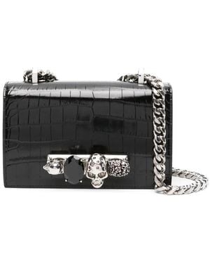 McQueen Bolso satchel Jewelled mini - Negro