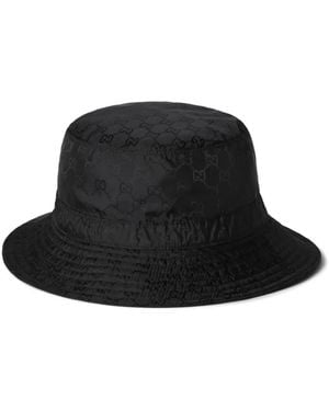 Gucci Gg Embroidery Packable Hat - Black