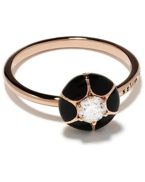 Selim Mouzannar 18kt Rose Gold Diamond Petal Ring - Metallic