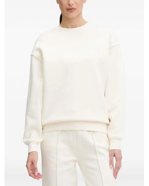 Guess Nat Logo-Plaque Drop-Shoulder Sweatshirt - White