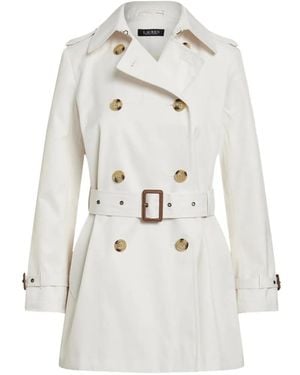 Ralph Lauren Gabardina Con Cinturón - Blanco