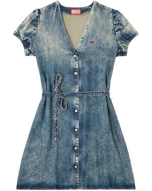 DIESEL Mini De-Ollish-D Buttoned-Front Day Dress - Blue