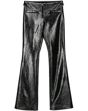 Courreges Snaps Vinyl フレアパンツ - ブラック