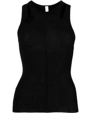 Dion Lee Merino Pointelle Ribbed Tank Top - Black