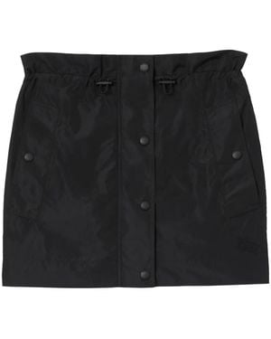 Burberry High-Waisted Button-Up Skirt - Black