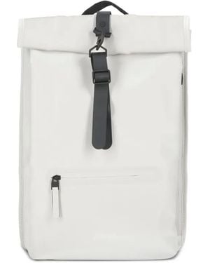 Rains Rolltop Rucksack Backpack - White