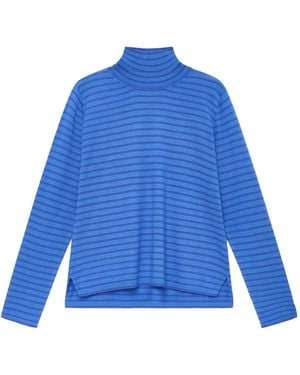 Maliparmi Striped Roll-Neck Top - Blue