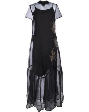 STAUD Embellished Ruffled Dress - Black