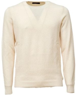 Zanone Waffle-Knit Wool Jumper - Natural