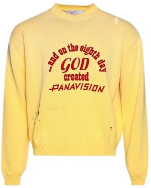 PALY Eden Distressed Graphic-Print Jumper - Yellow