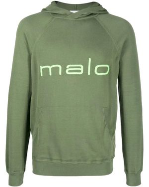 Malo Logo-Print Hooded Sweatshirt - Green
