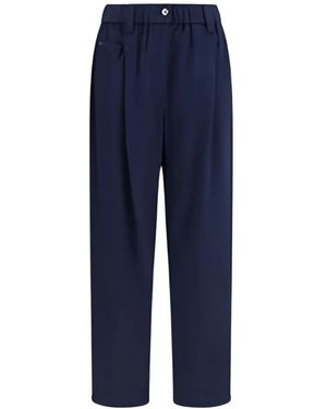 Brunello Cucinelli Stretch-Wool Tailored Pants - Blue