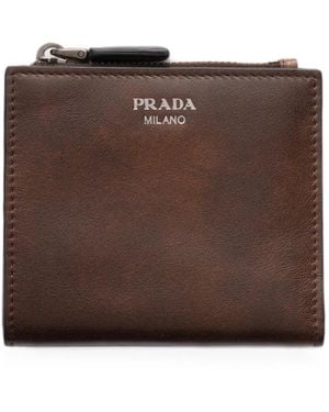 Prada Small Leather Wallet - Brown