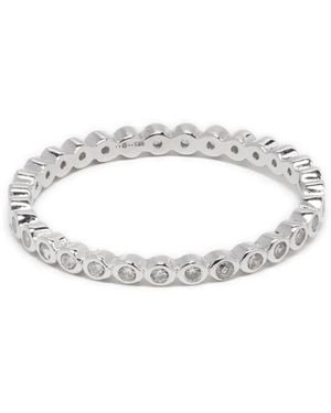 Eshvi Bague Sertie De Cristaux - Blanc