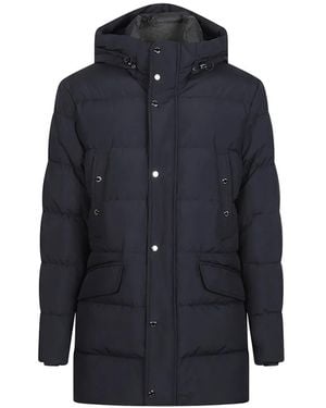 Moorer Hooded Padded Coat - Blue