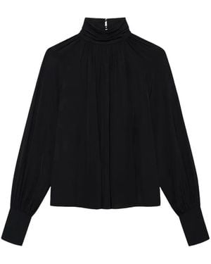 Anine Bing Draped Blouse - Black
