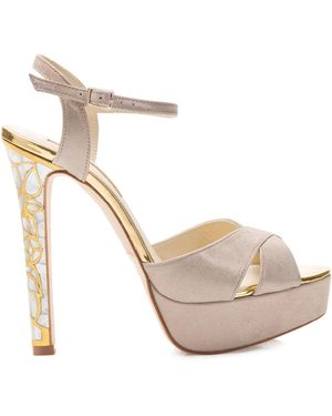 freya rose Rose Ankle-Strap Heeled Sandals - White