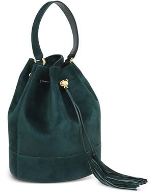 Gianvito Rossi Sienna 22 タッセル バケットバッグ - ブルー