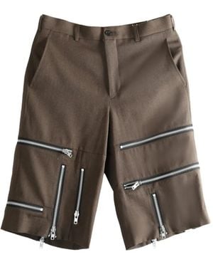 Comme des Garçons Zip-detail wool shorts - Grau