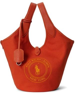 Polo Ralph Lauren Canvas Polo Play Logo Tote - Red