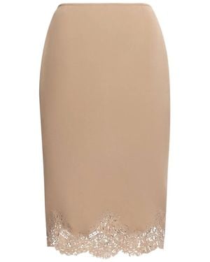Elie Saab Lace-Trim Pencil Midi Skirt - Natural