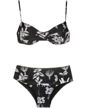 Lygia & Nanny Bikini Met Grafische Print - Zwart