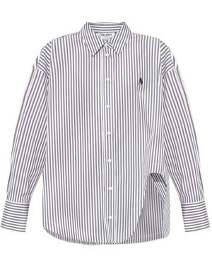 The Attico Striped Asymmetrical Shirt - White