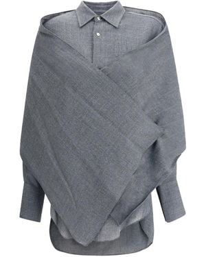 DARKPARK Georgia Detachable-Scarf Shirt - Grey