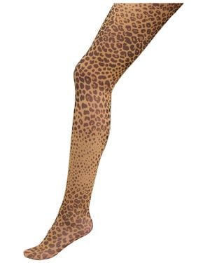 Etro Animal-Patterned Tights - Natural