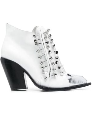 HARDOT Studded Cowboy Boots - White