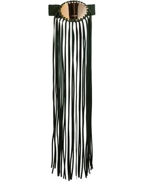 Silvia Tcherassi Maya Fringed Belt - White